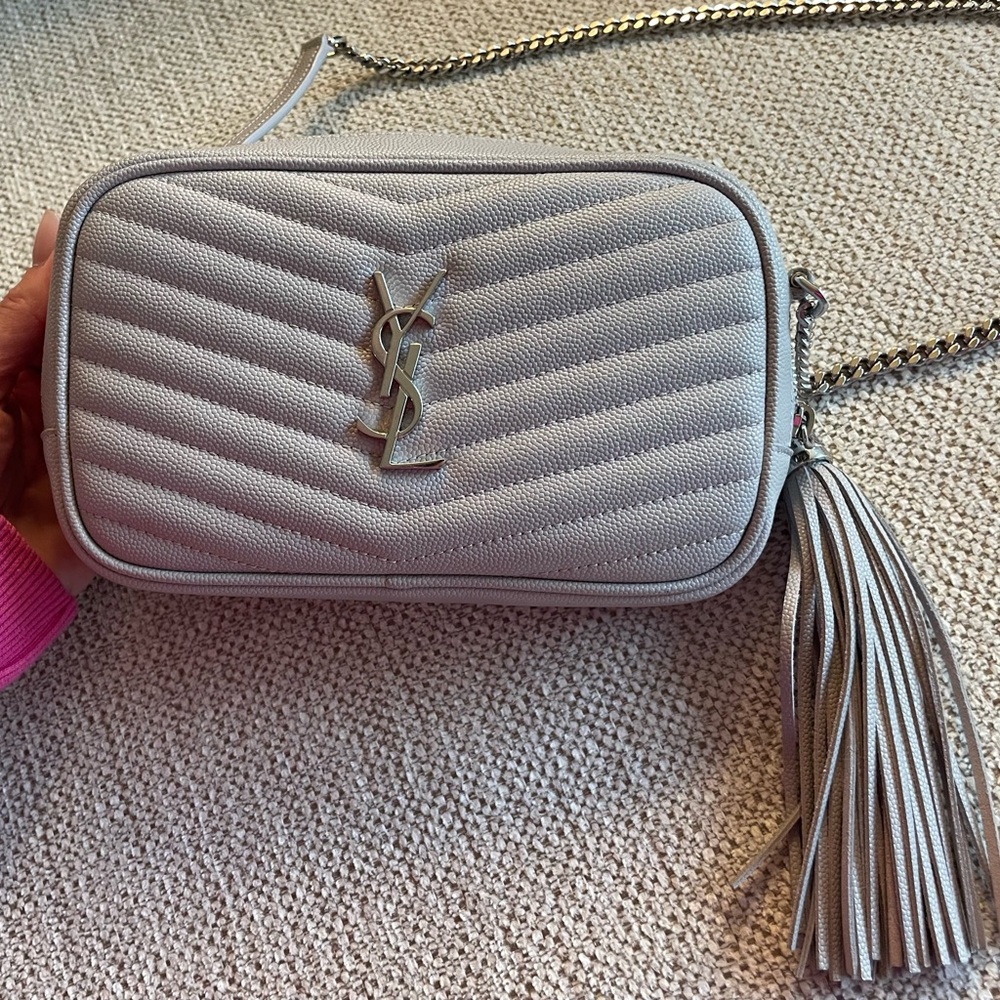 YSL Saint Laurent mini lou grey Quilted Crossbody camera Bag